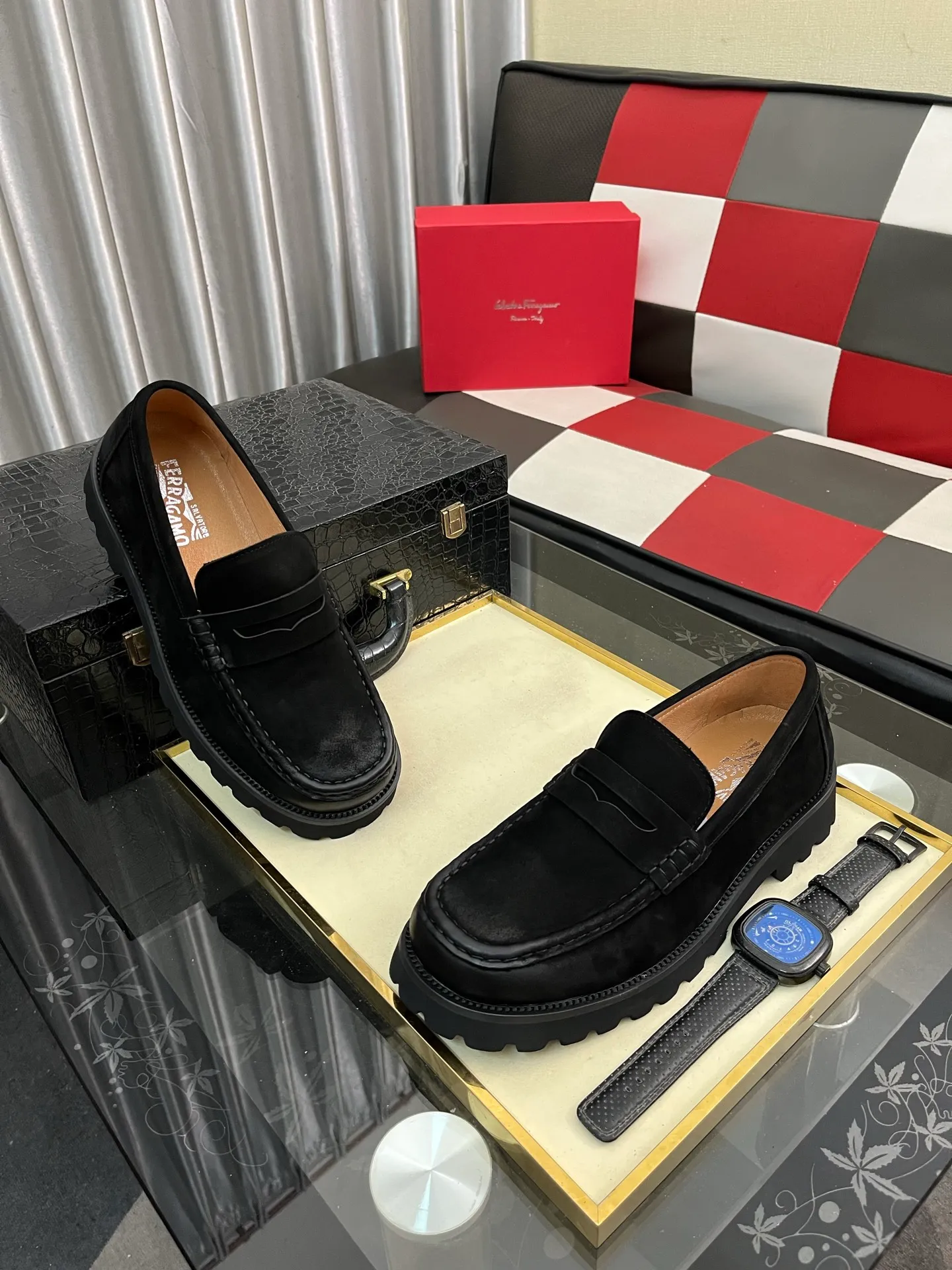 Men's shoes 💰500⌚️⌚️[Salvatore Ferragamo] Ferragamo business leather shoes, 1:1 top purchasing quality, imported selected original open-edge beaded calfskin for the uppers, imported original water-dyed cowhide for the inner feet, imported original customized Italian handmade lightweight foam outsole, size: 38-44 2️⃣colors available